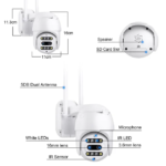 مینی اسپیددام بیسیم دو لنز Ultra HD زوم دار ۸X دید در شب رنگی مدل PROTECT D1 PTZ - تصویر 3