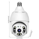 دوربین لامپی سیم کارت خور 4مگاپیکسل چرخشی V380 دید در شب رنگی وارم لایت - تصویر 7