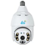 دوربین لامپی سیم کارت خور 4مگاپیکسل چرخشی V380 دید در شب رنگی وارم لایت