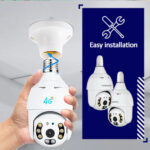 دوربین لامپی سیم کارت خور 4مگاپیکسل چرخشی V380 دید در شب رنگی وارم لایت - تصویر 2