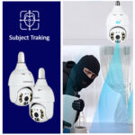 دوربین لامپی سیم کارت خور 4مگاپیکسل چرخشی V380 دید در شب رنگی وارم لایت - تصویر 4