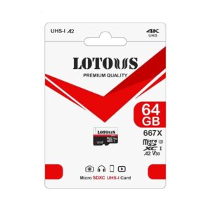 کارت حافظه میکرو لوتوس 64 گیگ استاندارد U3 A2 مدل 667X