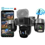 دوربین مینی اسپیددام پهپادی 4 لنز سیمکارتی 5مگاپیکسل آژیردار Okam Pro دید در شب رنگی