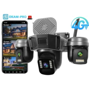 دوربین مینی اسپیددام پهپادی 4 لنز سیمکارتی 5مگاپیکسل آژیردار Okam Pro دید در شب رنگی