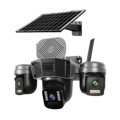 دوربین مینی اسپیددام سیمکارتی 5مگاپیکسل 3لنزه پنل خورشیدی آژیردار OKAM PRO مدل TL1