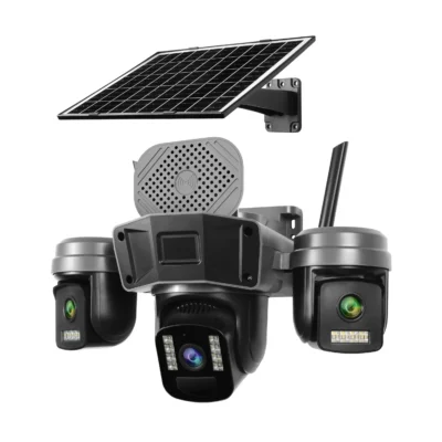 دوربین مینی اسپیددام سیمکارتی 5مگاپیکسل 3لنزه پنل خورشیدی آژیردار OKAM PRO مدل TL1