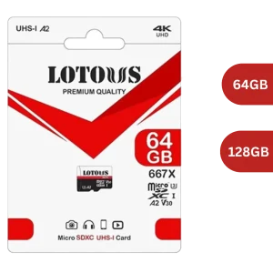 کارت حافظه میکرو لوتوس 64گیگ،128گیگ استاندارد U3 A2 مدل 667X