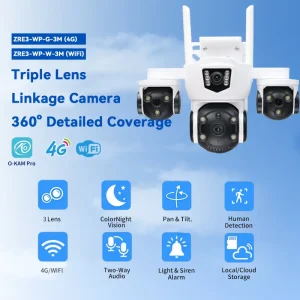 دوربین چرخشی سیم کارتی پهبادی ۴ لنز واقعی ۱۲ مگاپیکسل Okam
